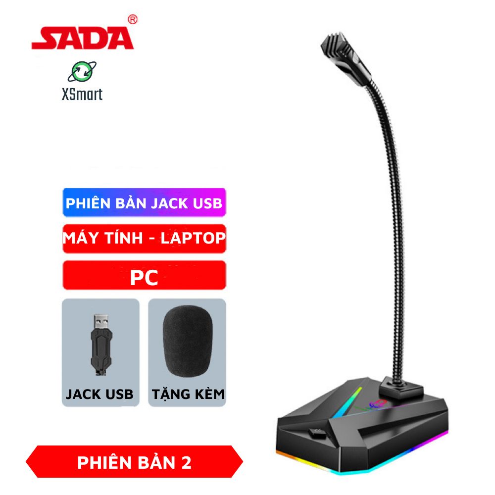 Micro Máy Tính, Laptop MK10 Jack USB Có LED Thu Âm 360 Độ Lọc Tiếng Ồn Độ Nhạy Cao Cho Học Tập, Thuyết Trình, Chơi Game Cực Tốt - Hàng Chính Hãng