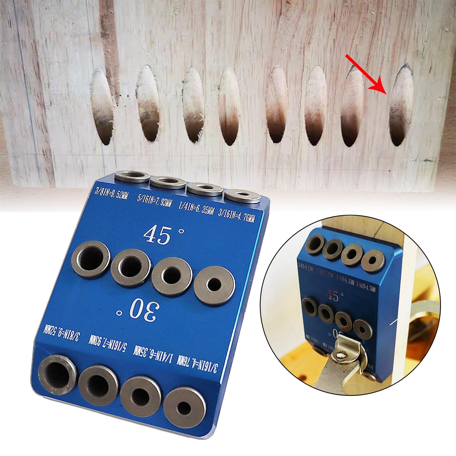 30/45/90 Degree Angle Oblique Pocket Hole Jig British Drill Guide Dowel Jig Kit Wood Drill Locator for Wood Jointing
