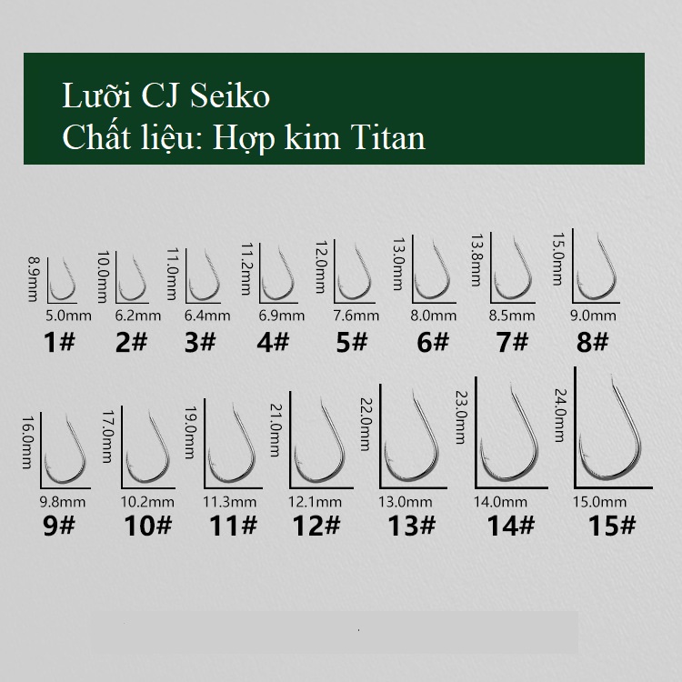 Lưỡi câu cá chép lưỡi câu đài Titanium siêu bén chuyên dụng câu đài LC3