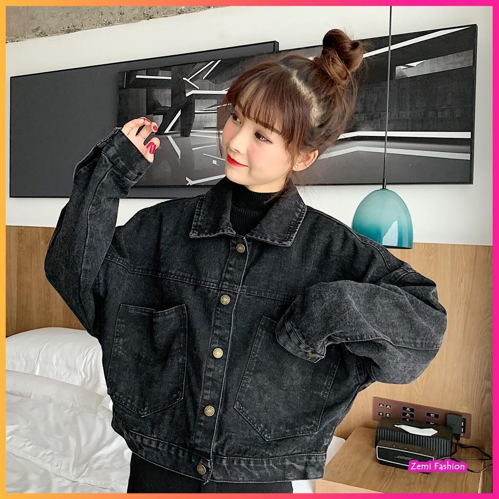 Áo Khoác Jean Nữ, Áo Khoác Bò Nữ Jean Denim Form Rộng Ulzzang