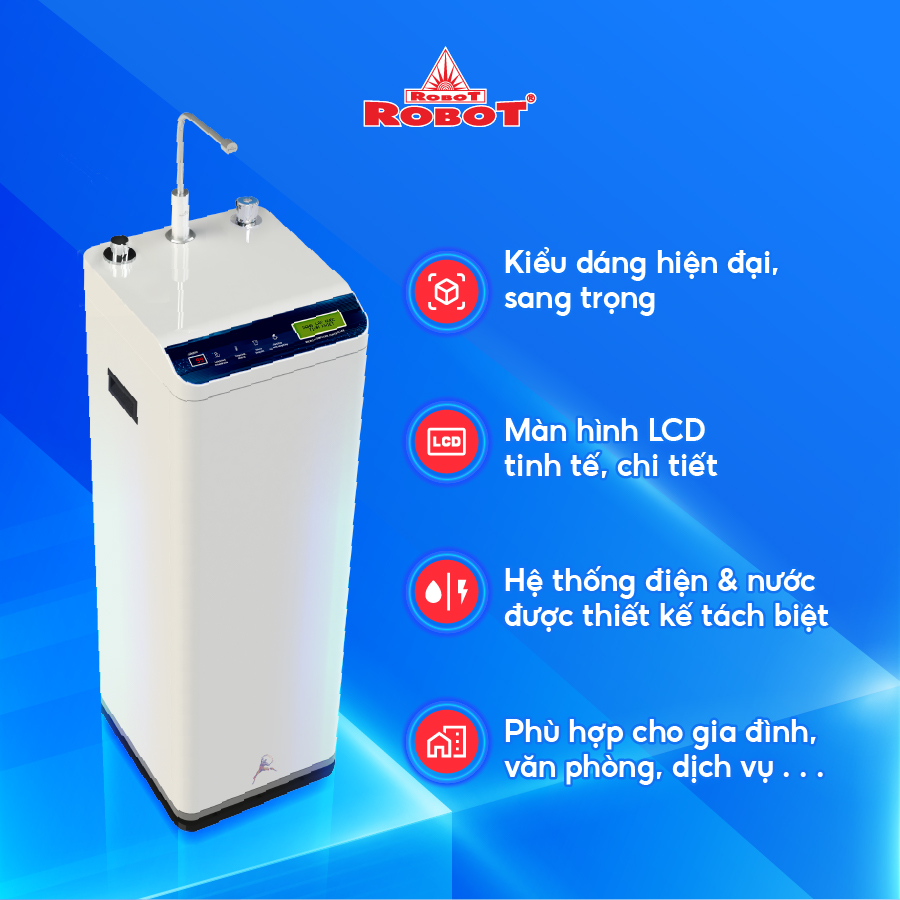 MÁY LỌC NƯỚC NÓNG THÔNG MINH LẠNH ROBOT UltraQC-6U Vỏ Nhựa - Hàng Chính Hãng