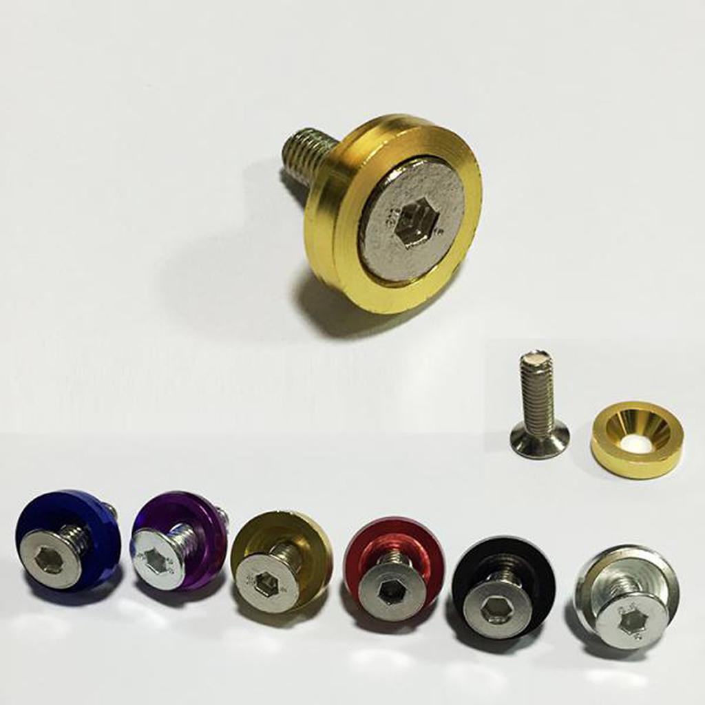 1 Set Aluminum Alloy M6 x 20mm Car Mounting Washer Bolt Engine Screw Black