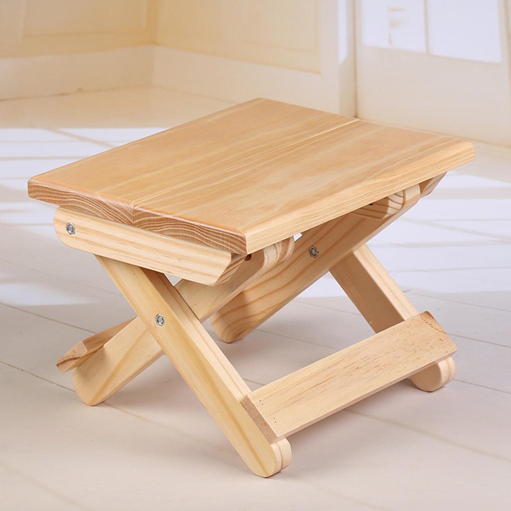 Foldable Small Wood Stool Heavy Duty Fishing Chair Seat for Kids Adults