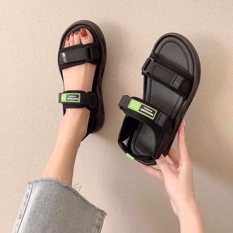 Dép Sandal nữ VeRo quai dán cao 3cm, dép quai hậu học sinh, sinh viên mới