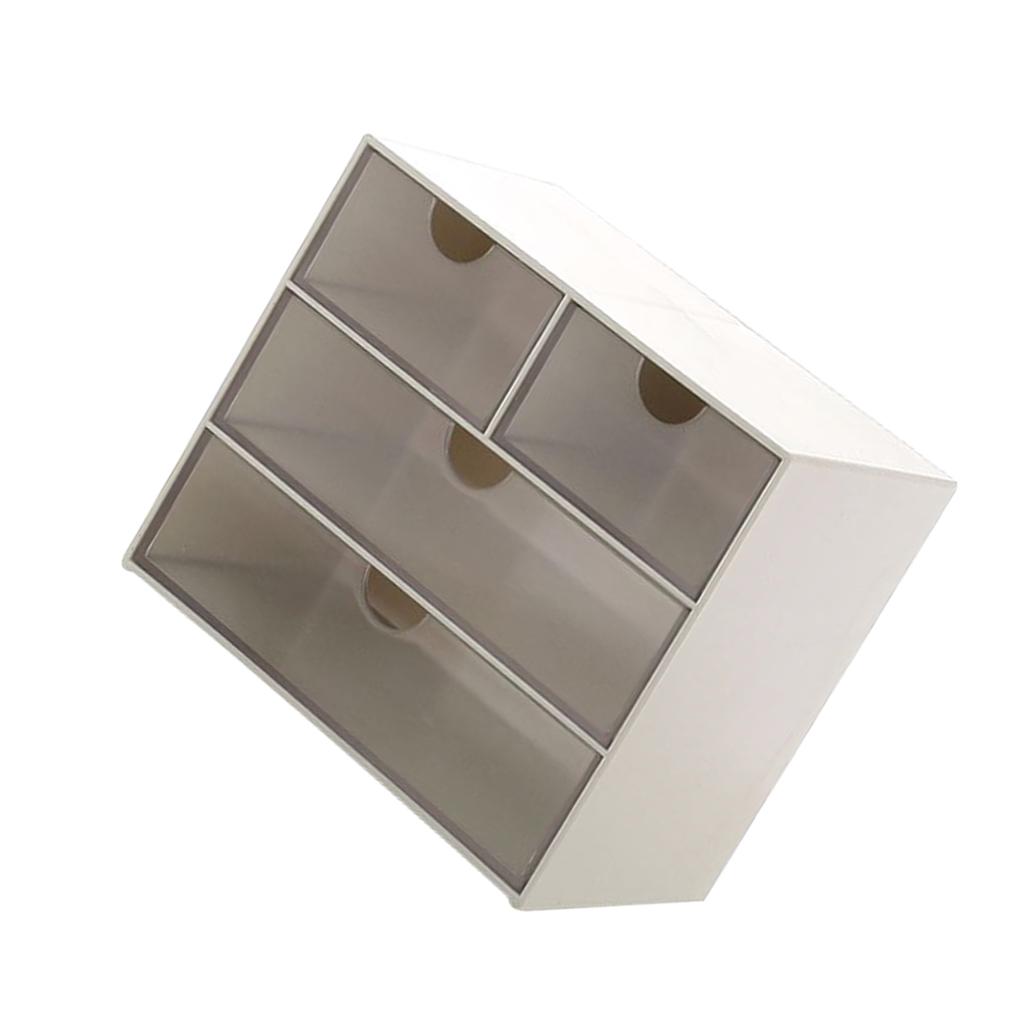 Office Storage Box Debris Cabinets Lattice Drawer Sorting Grid White 4 Grid