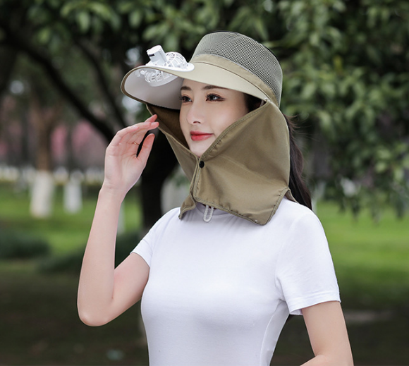Mũ khẩu trang chống nắng gắn quạt thời trang, nón chống nắng tạo kiểu cao cấp