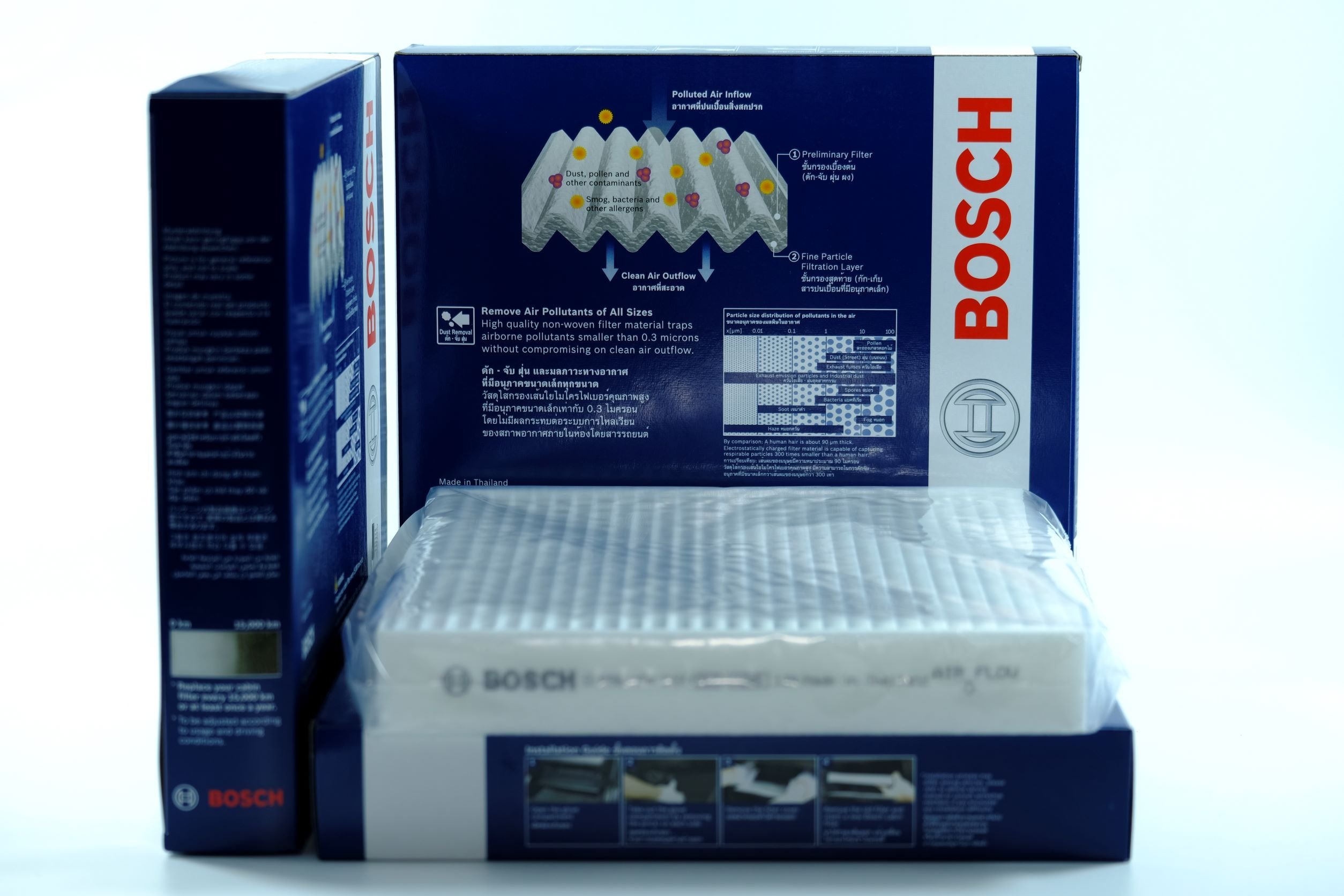 Lọc Gió Điều Hòa Loại Tiêu Chuẩn BOSCH Mã S4047 Dành cho Xe Toyota Innova, Fortuner, Camry, Vios.. .Lexus LX 570,GS300..