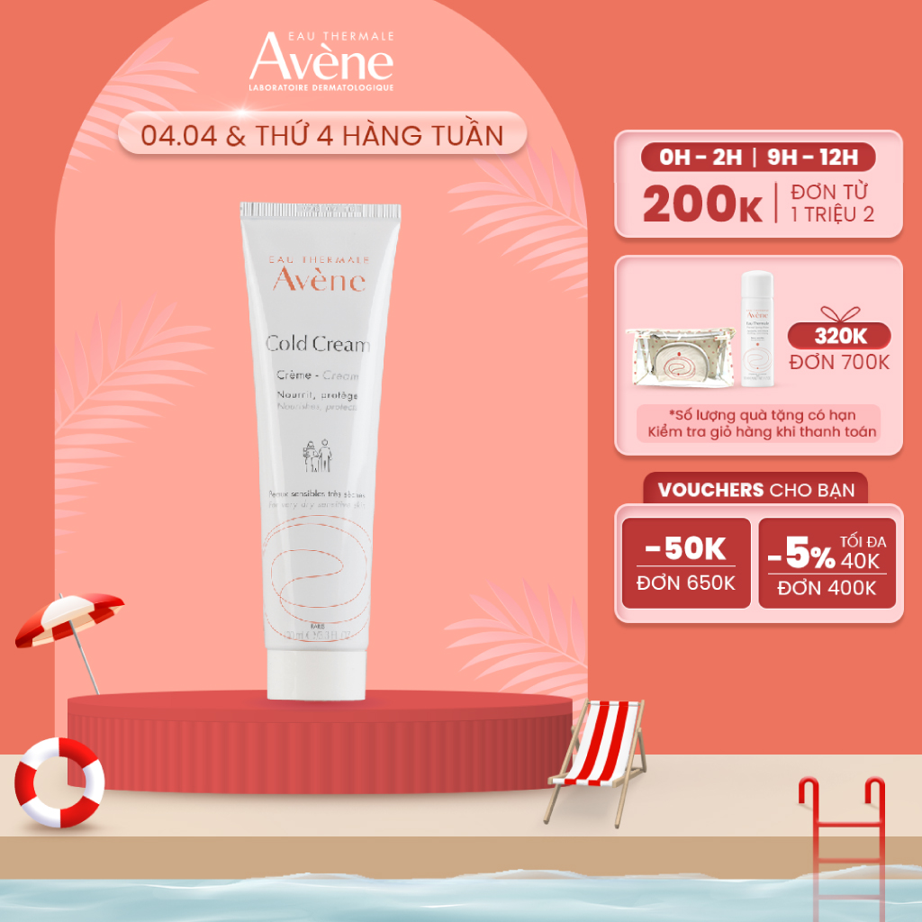 Kem dưỡng ẩm chuyên biệt dành cho da khô, nhạy cảm AVÈNE COLD CREAM 100ml