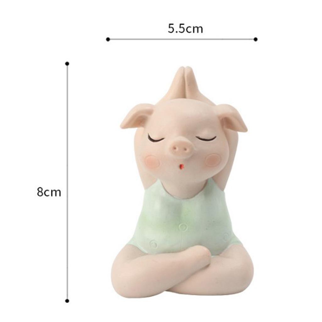 Resin Creative Cartoon Yoga  Decor  Statue for Micro Fairy Garden Decoration Ornaments