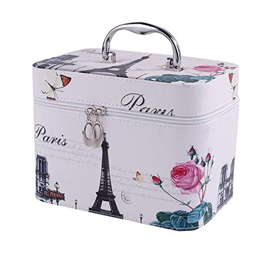 Cốp Makeup Cá Nhân Bọc Da Cỡ Lớn, Có Hoa Văn Trang Trí, Đựng Đồ Makeup, Nail, Nối Mi, Phun Xăm, Độ Bền Cao, Không Thấm Nước, Tay Cầm Chắc Chắn