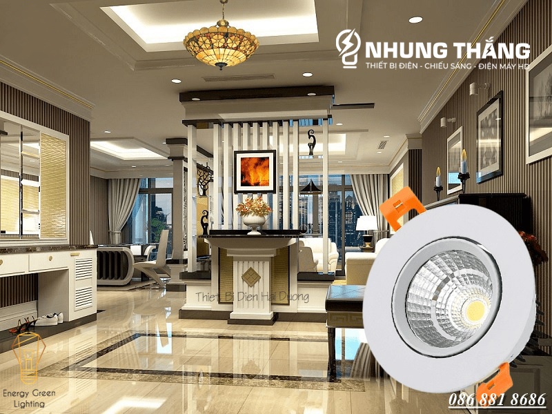 Đèn Led Âm Trần Chiếu Điểm 3W-5W-7W ( Phi 76 / 90mm) DL-603 - Chip Led Cob Siêu Sáng - Thay Đổi Góc Chiếu