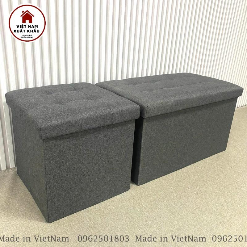 Ghế Đôn Kiêm Hộp Đựng Đồ Chất Vải Oxford 600D Cao Cấp Kích Thước 39x39xcao 40cm