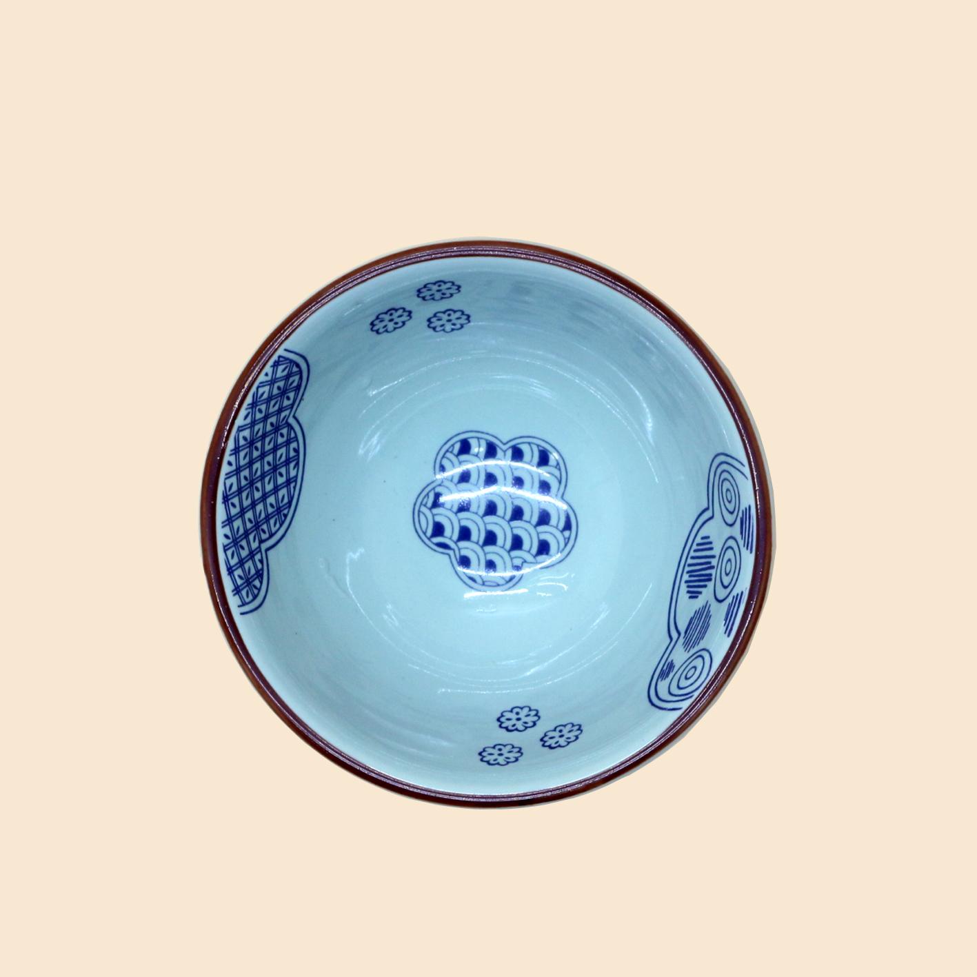 Set 4 Chén Gốm Hoa Văn Mây - Gốm Việt