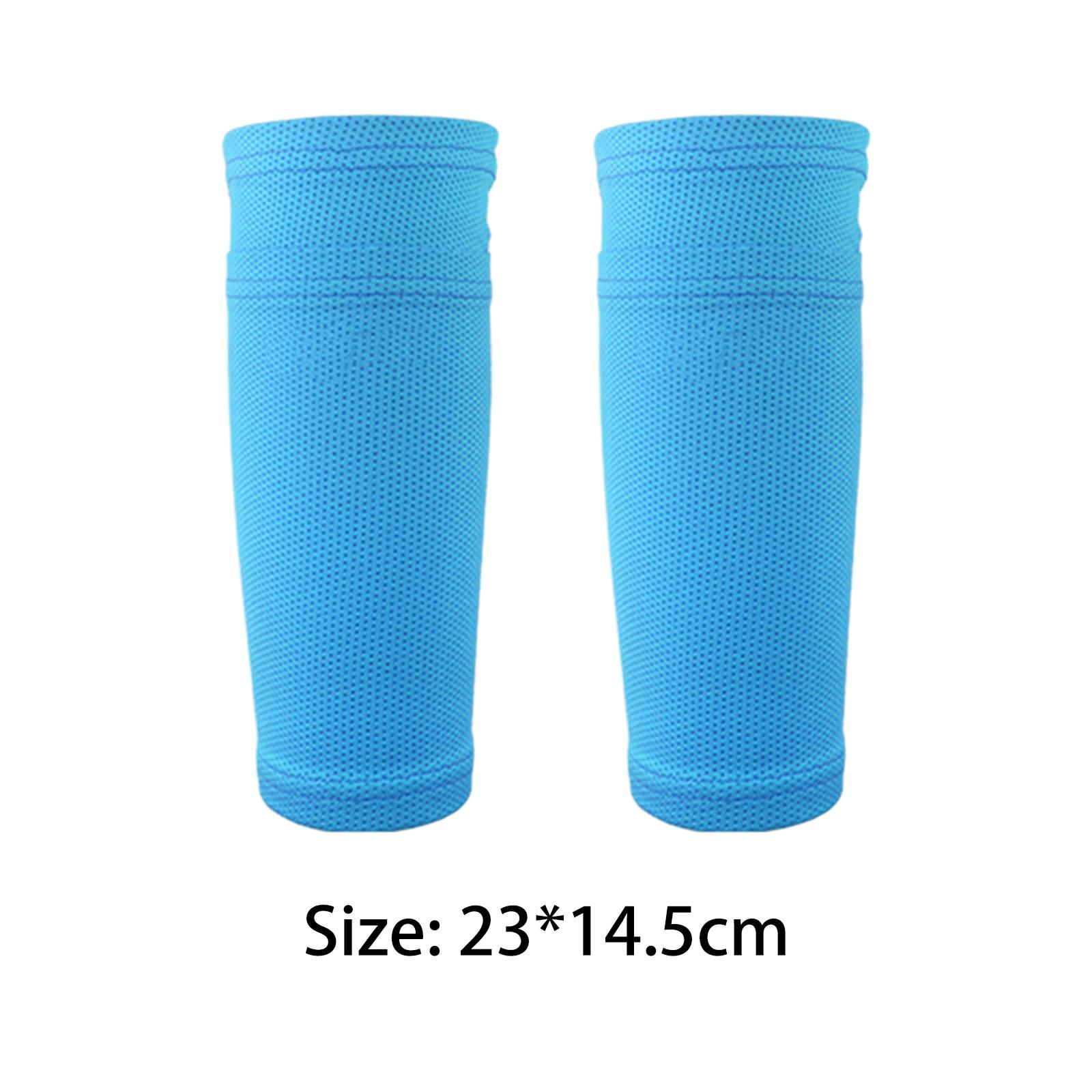 2x Shin Guard Sleeves, Football Leg Sleeves, Leg Performance Support Protective Socks Calf Leg Compression Sleeve for Athlete, Teens Adult
