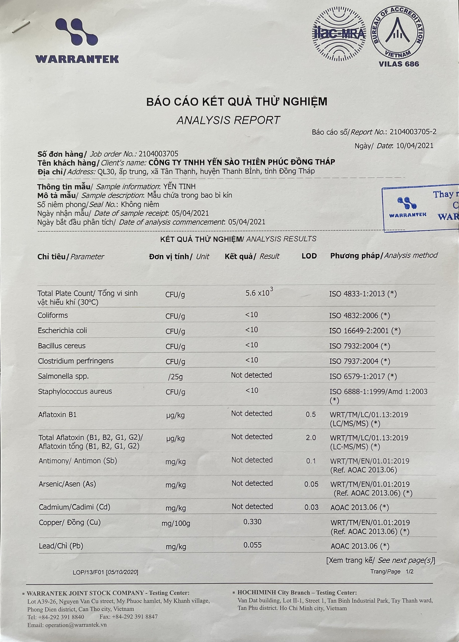Yến tinh chế Thiên Gia Phúc 100g