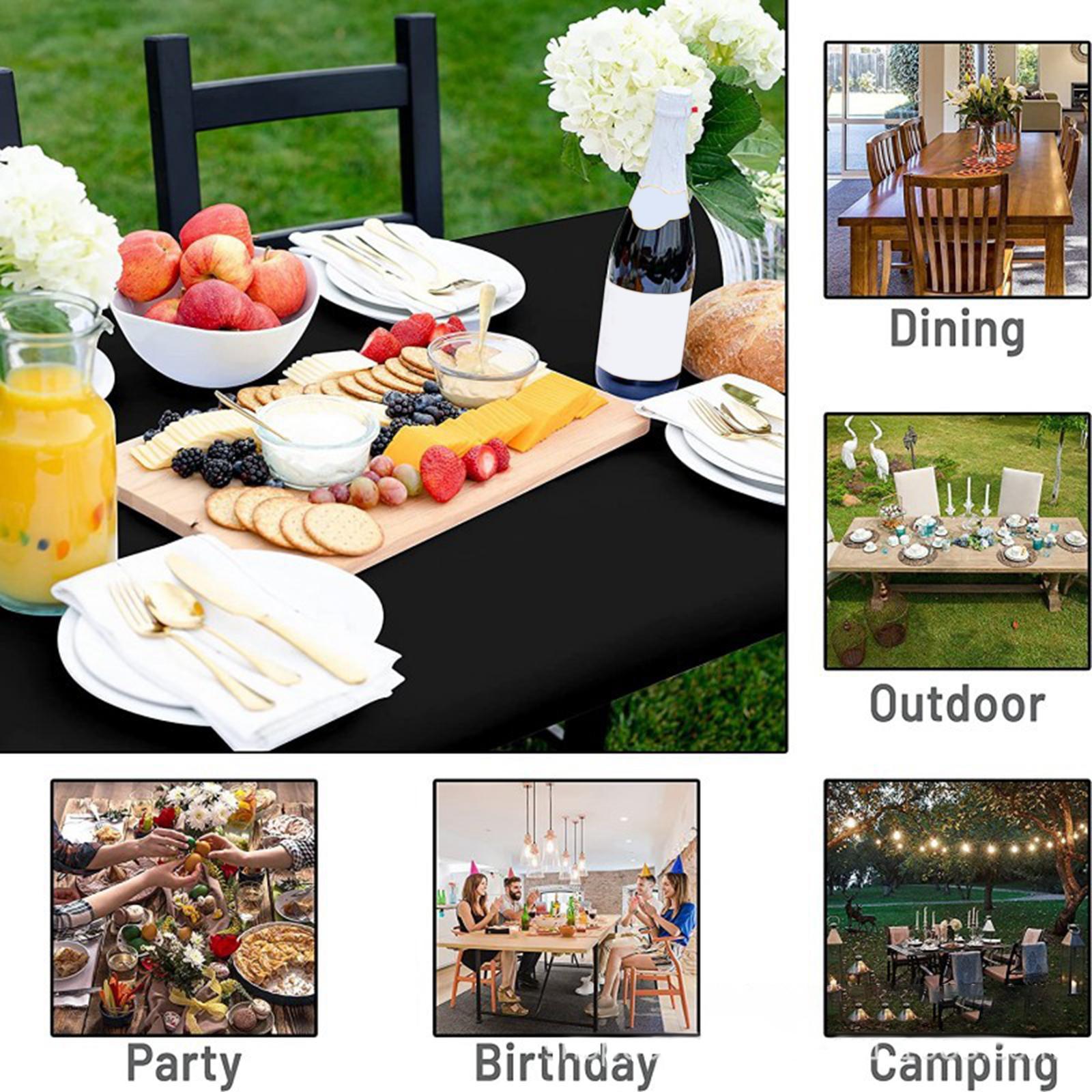 Fitted Tablecloth Rectangle Wipeable for Picnic Patio Home Indoor Outdoor