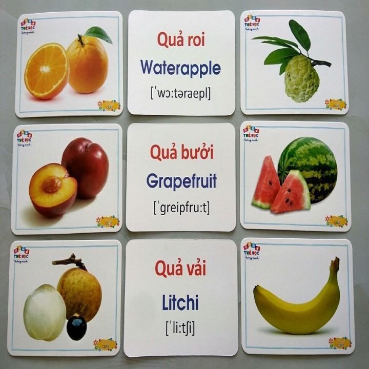 Bộ thẻ học thông minh 16 chủ đề 416 thẻ Thẻ Học, Flashcards Cho Bé 16 Chủ Đề Song Ngữ Anh Việt