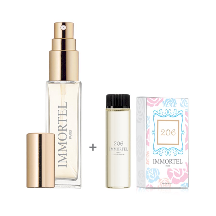 Nước hoa Nữ Immortel Paris 206 Eau De Perfume (Gồm chai xịt 8ml + Chai nạp 12ml)-Mùi hương mạnh mẽ và đầy cuốn hút 