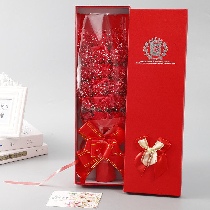 Bó Hoa Hồng 18 Bông Có Hộp Đựng Sang Trọng 48x15x8cm