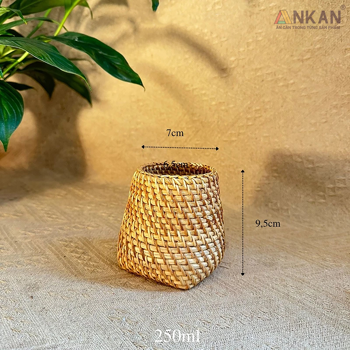 Cốc Mây Tre Đan Thủ Công Đa Năng - Đựng Bút, Cắm Hoa, Trang Trí Bàn Làm Việc - Phong Cách Vintage