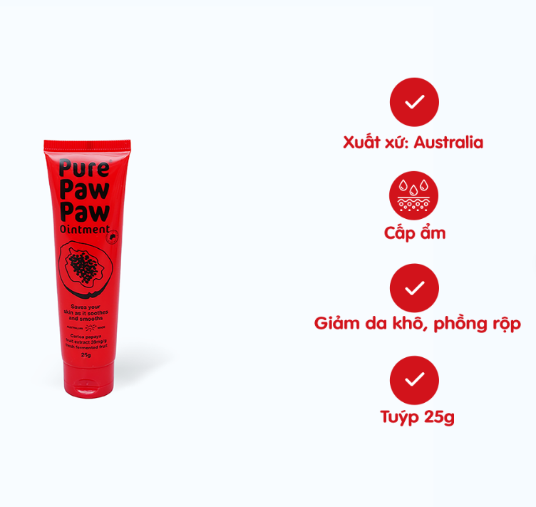 Kem cấp ẩm và giảm nứt nẻ dạng sáp Pure Paw Paw - Đu Đủ Truyền Thống (Túyp 25g)