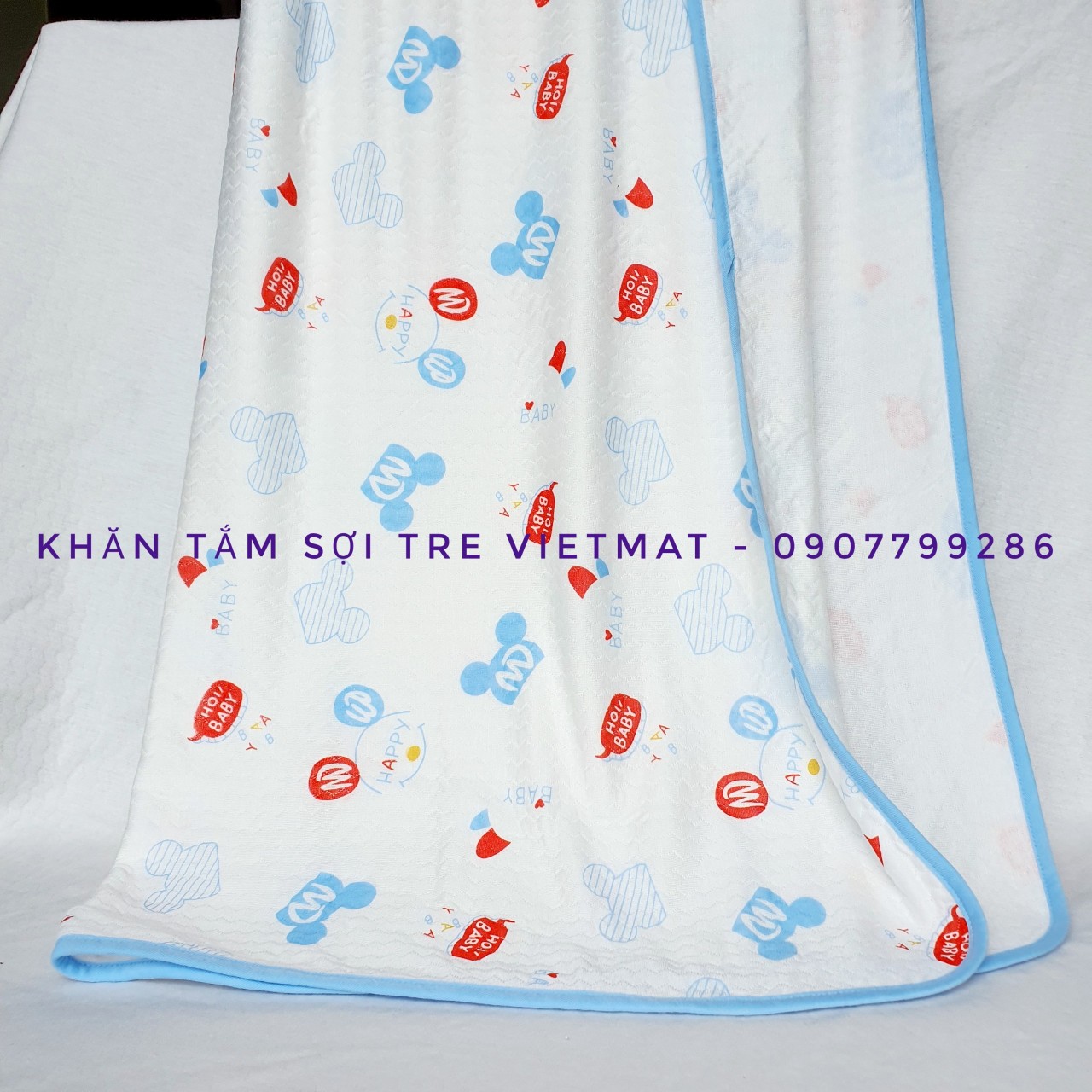 Hình ảnh Khăn tắm trẻ em Vietmat sợi tre organic mềm mịn, thoáng mát, kháng khuẩn và hút nước mạnh