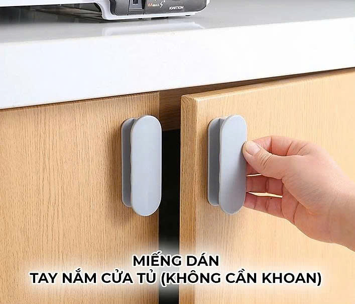 Set 2 Tay Nắm Cửa Tủ, Cửa Kéo Kèm Keo Dán Không Cần Khoan - BẢO VỆ NHÀ CỬA KHÁC - Giao Màu Ngẫu Nhiên