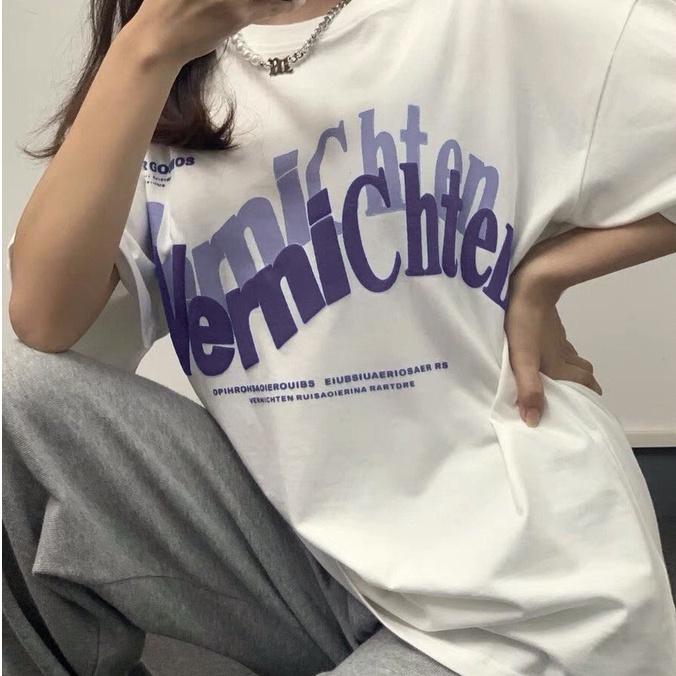 Áo thun tay lỡ form rộng - phông nam nữ cotton oversize - T shirt Vernichten xanh dương - 2N Unisex