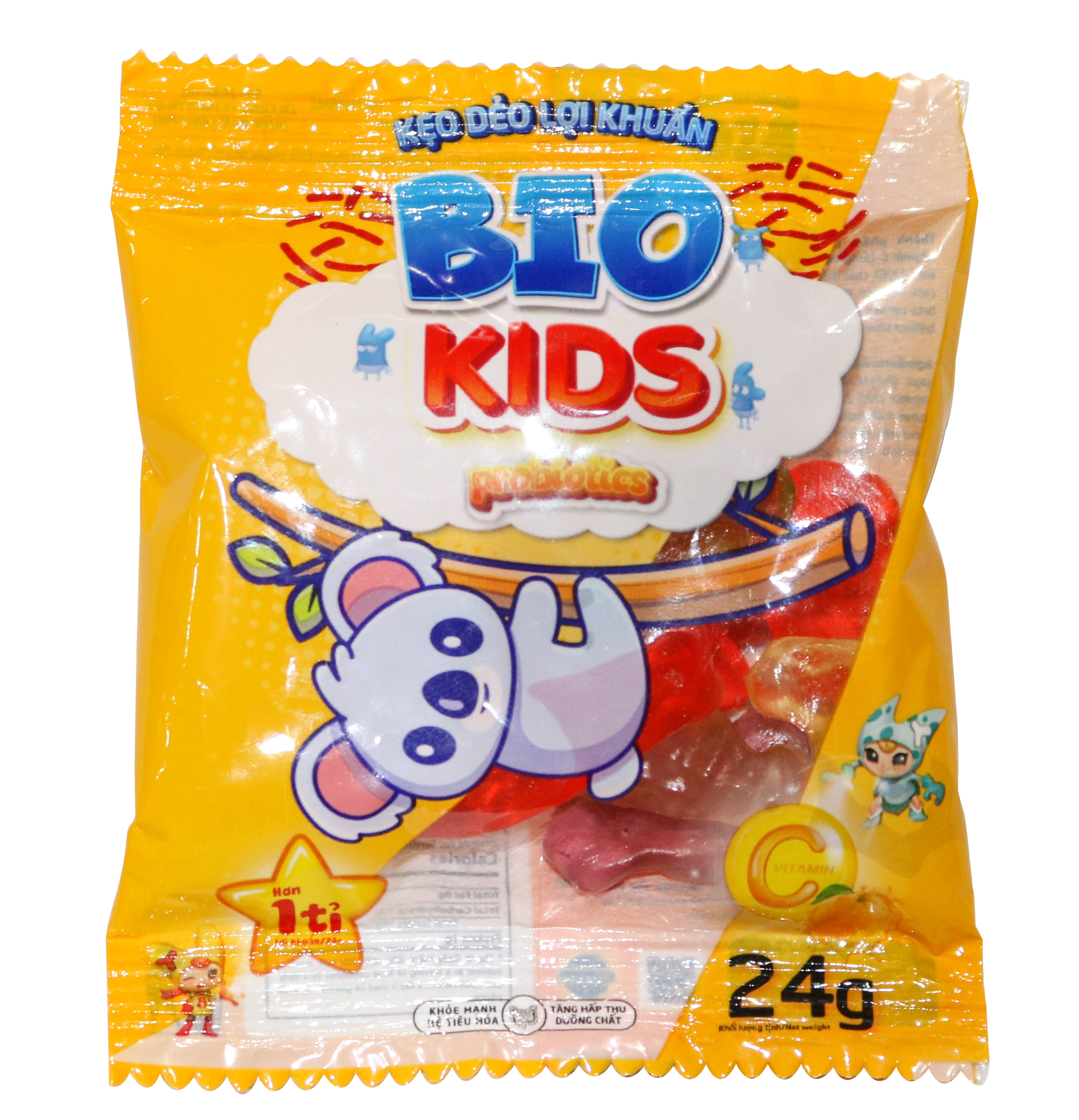 Kẹo Dẻo Lợi Khuẩn BIO KIDS 24G Bố Sung Vitamin C, Giúp Trẻ Ăn Ngon, Tăng Cường Miễn Dịch - Túi 24g