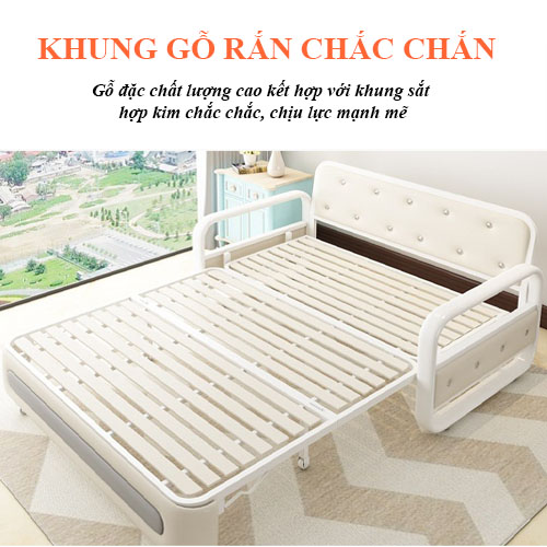 Ghế sofa giường đa năng gấp gọn có ngăn chứa đồ tiện lợi sang trọng, giường sofa thông minh tặng kèm gối trị giá 500k