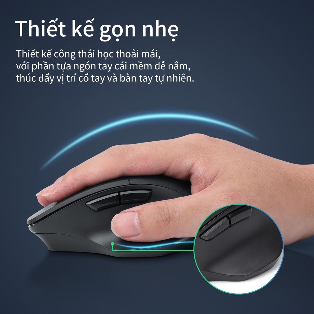 M09 - Chuột Không Dây Bluetooth 4000DPI Máy Tính USB 2.4GHz Ergonomic Scrolling Hiển Thị Pin Thích hợp cho Game