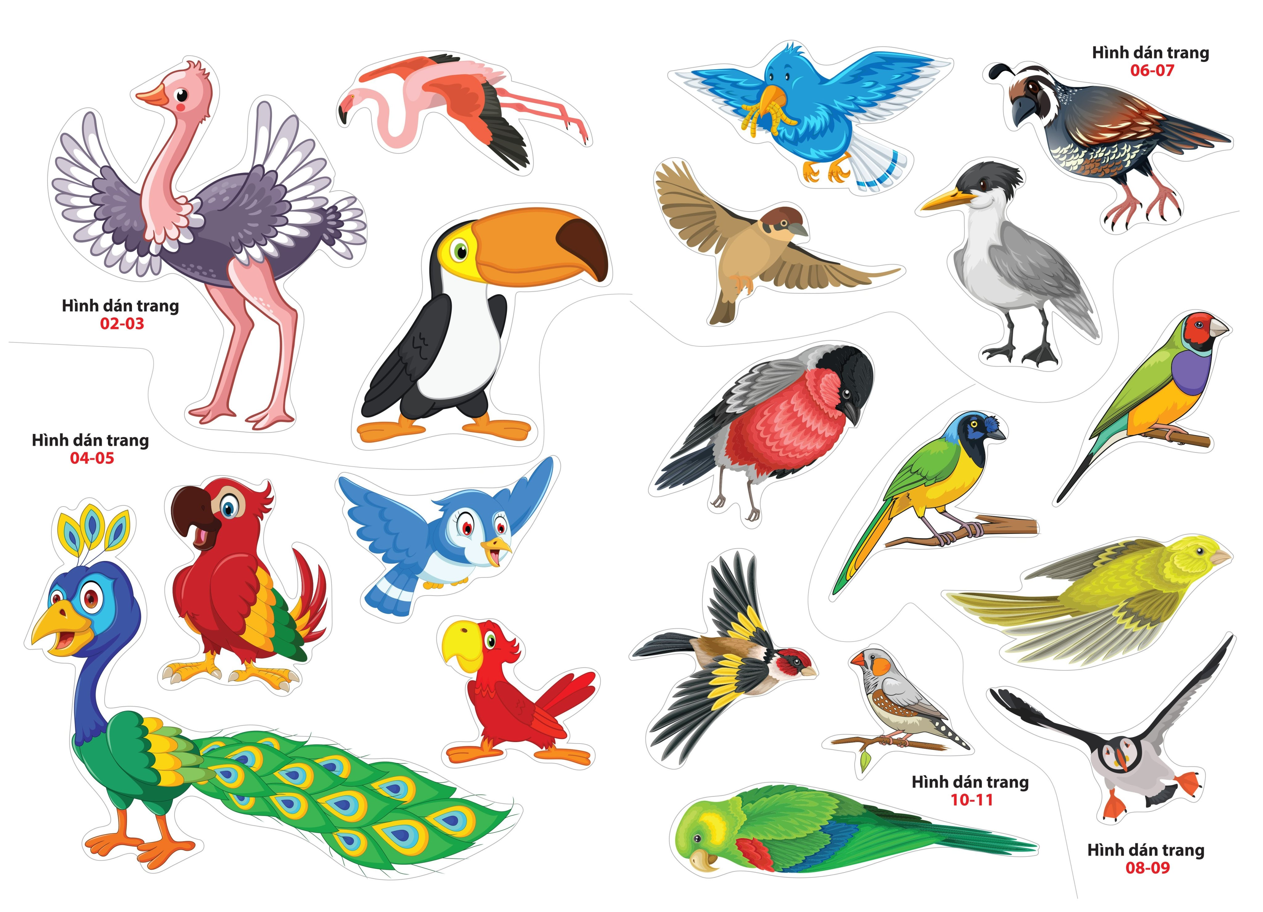 Sách - Sticker dán hình thông minh - Thế Giới Loài Chim