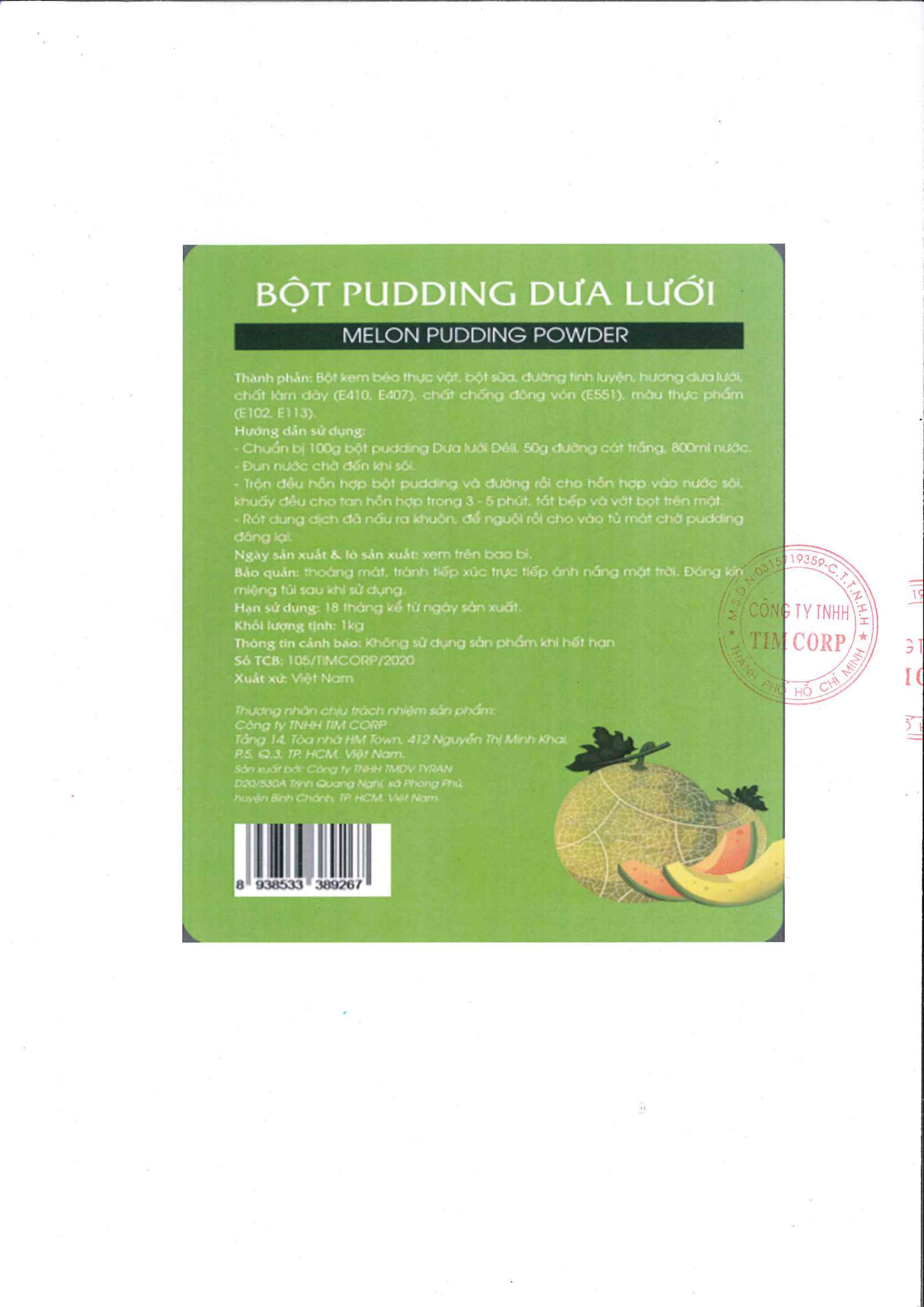 Pudding dưa lưới Déli