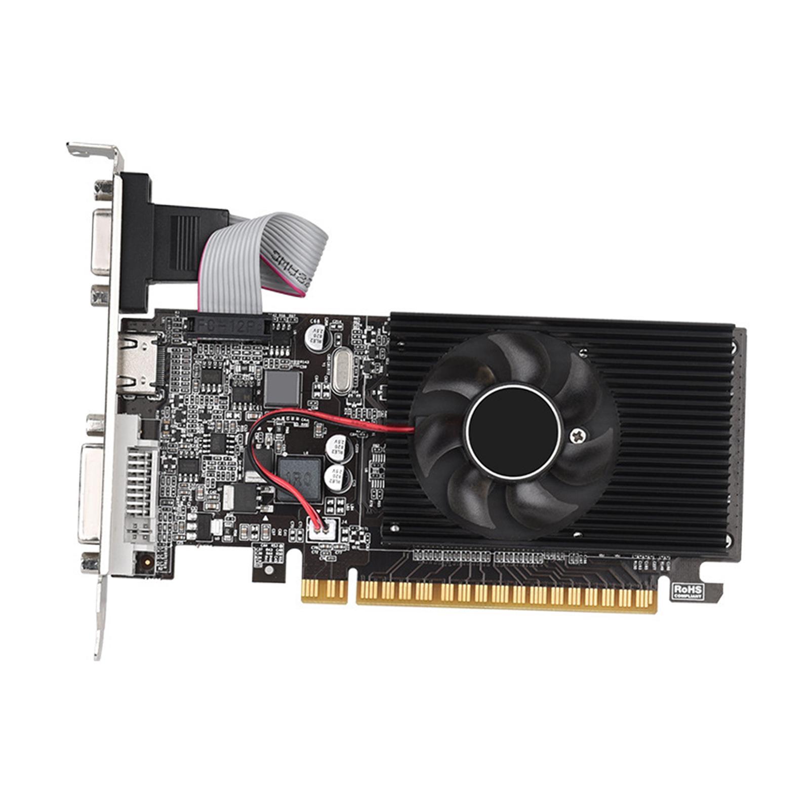 GT210 1G Graphics Card, Video Card Gddr3 Small Fan Plug and Play Heat Dissipation Computer Accessories Computer Graphics Card for PC Working