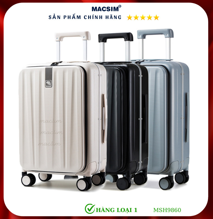Vali cao cấp Macsim Hanke MSH9860 20 inch - Hàng loại 1 màu đen