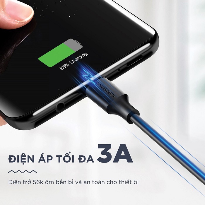 Cáp dữ liệu USB 3.0 sang Type-c truyền dữ liệu giữa máy tính và ổ cứng USB dài 2m Ugreen hàng chính hãng