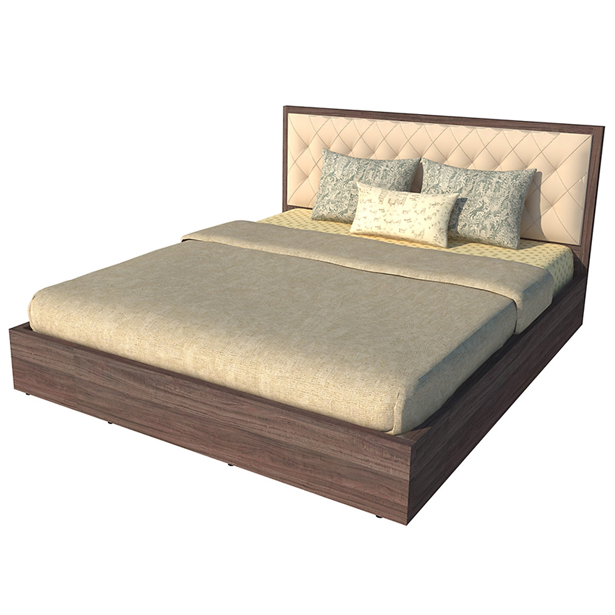 Giường ngủ cao cấp Tundo màu nâu 160cm x 200cm