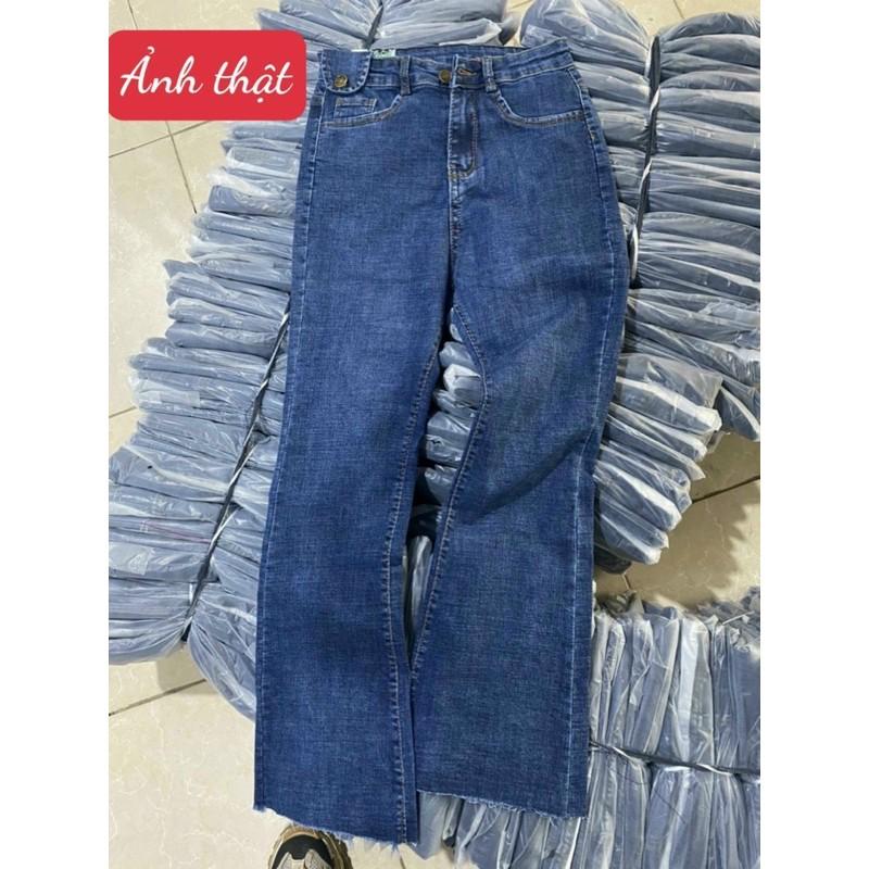 Quần Jeans Ống Loe Túi Nắp Chất Co Giãn - Nhà Cam