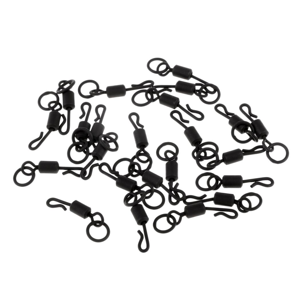 25pcs Carp Fishing Swivel Connector Quick Change Swivels Hook Clip Connector