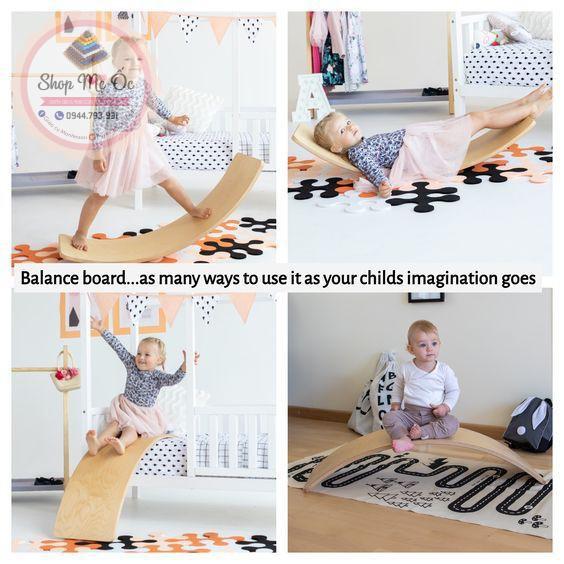 Ván bập bênh Montessori - Ván Cong Rocker Board Cho bé (Hàng Nhập Khẩu)