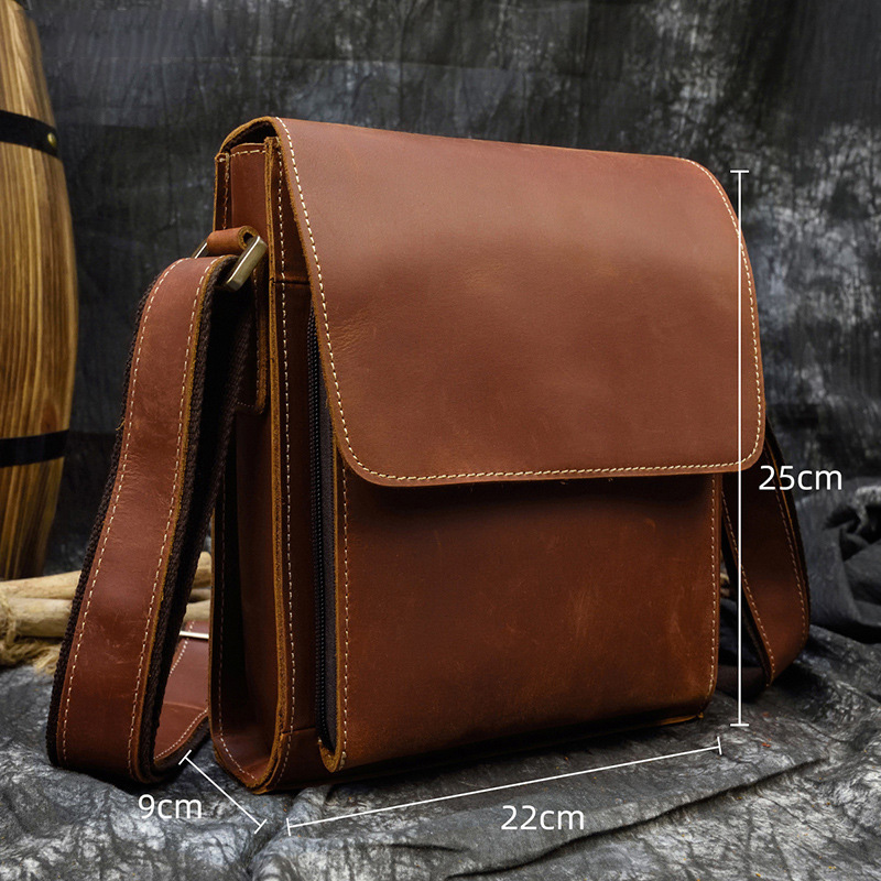 Túi đeo chéo nam da bò sáp TD128LS - 100% da thật