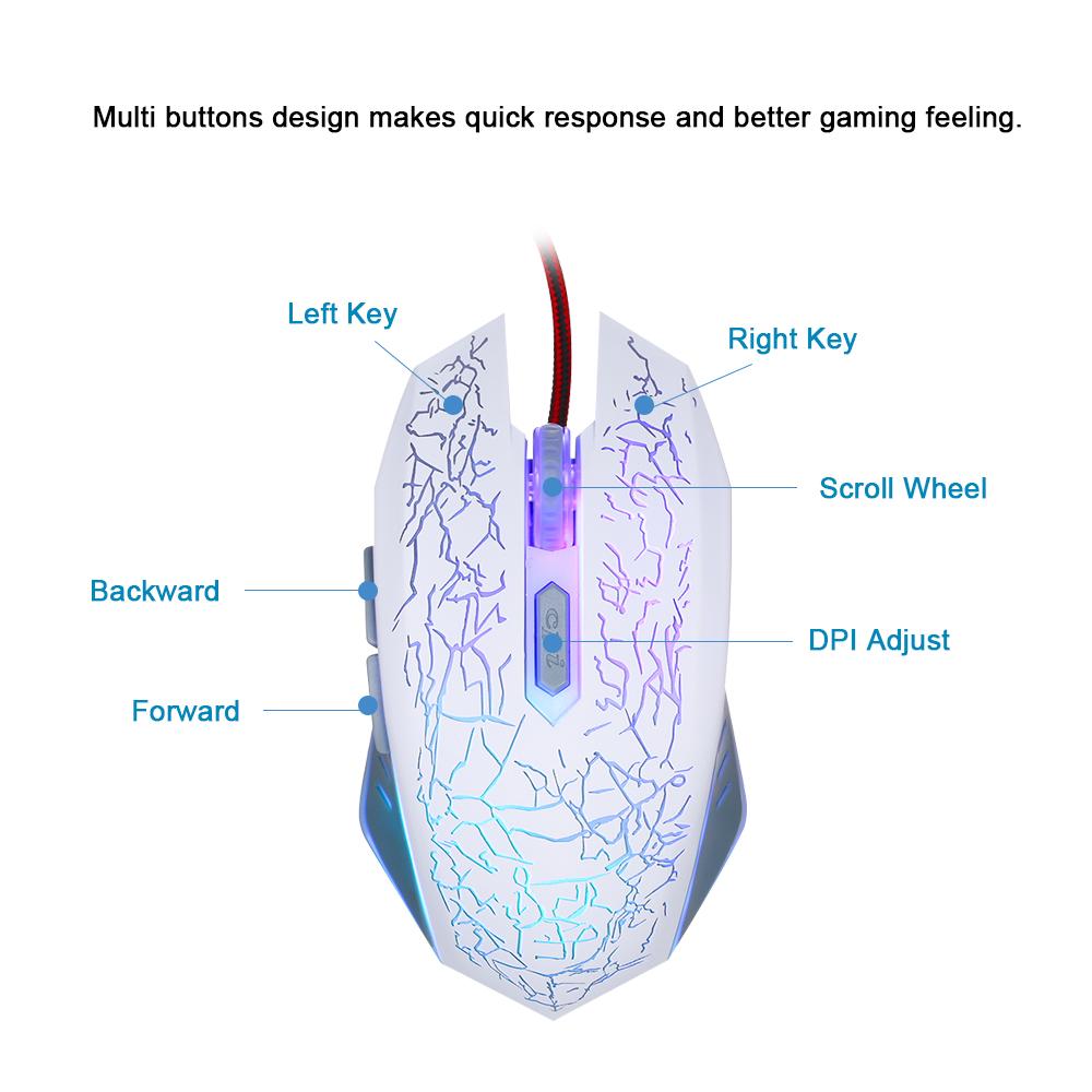 Chuột chơi game Có dây RGB Công thái học chơi game USB PC