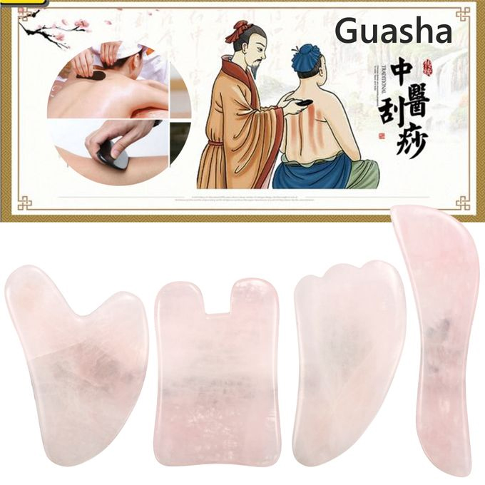 Generic Quartz Jade Face Skin Slimming Massage Roller Gua Sha Scrape Board Handmade