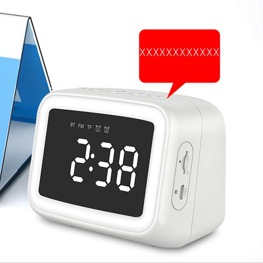 Mirror Adjustable LED Light Alarm Clock Bluetooth Speaker FM Built-in Mic TF