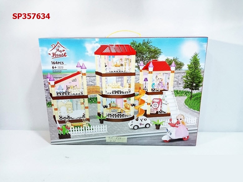 Hộp nội thất nhà pin nút đèn bé chibi 164M, 326-D74 (Hộp)