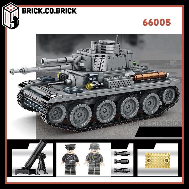 Bộ Đồ Chơi Mô Hình Xe Tăng Quân Đội Bọc Thép Tank Xám Thế Chiến Army War 66005