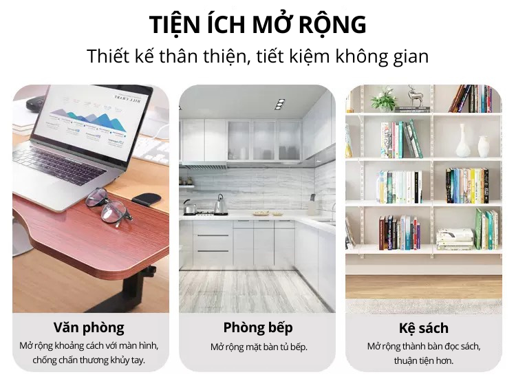 Bàn làm việc mở rộng dạng kẹp cao cấp - mở rộng diện tích bàn làm việc – kệ đa năng mở rộng – bàn mở rộng thông minh - bàn làm việc gấp gọn công thái học