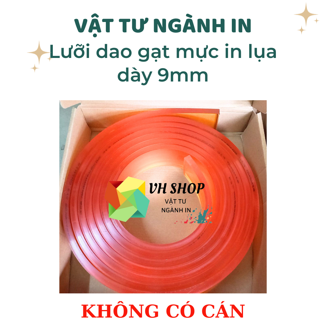 Lưỡi dao gạt mực in lụa 9mm kích thước theo yêu cầu (KHÔNG CÓ CÁN)