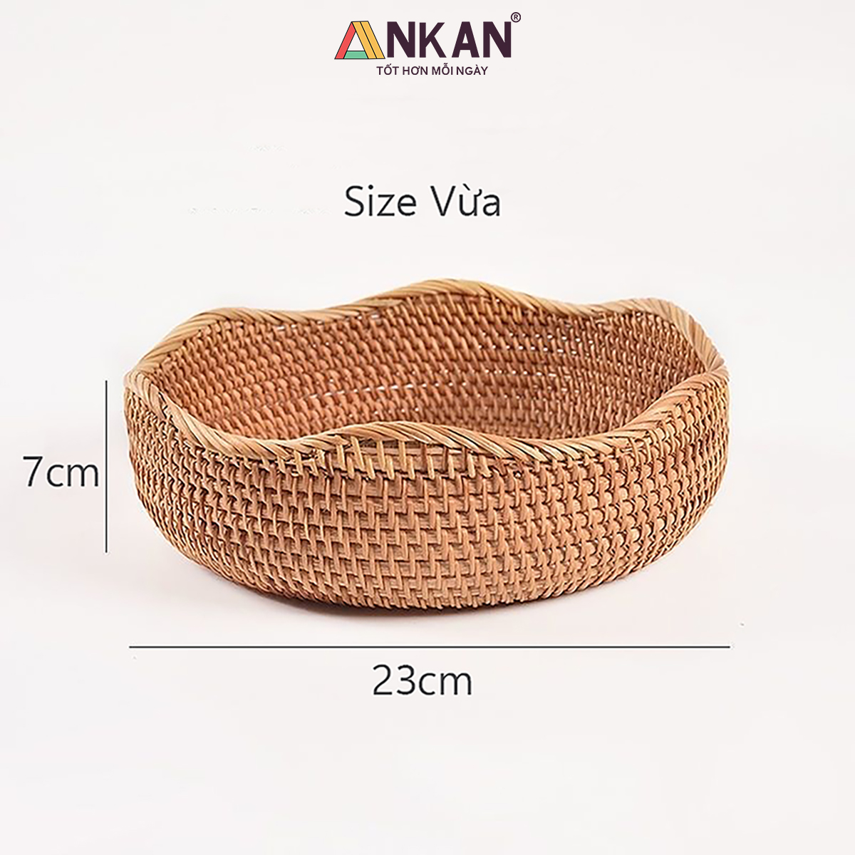 Rổ Đựng Trái Cây, Đồ Khô Chất Liệu Mây Tre Đan Thủ Công, Giỏ Đựng Đồ Decor Nhà Ăn, Phòng Khách