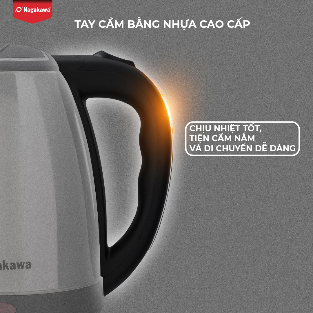 Ấm Siêu Tốc Nagakawa NAG0308 (1.8 Lít) - Hàng Chính Hãng